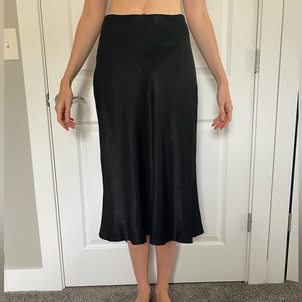 ZARA silk midi skirt